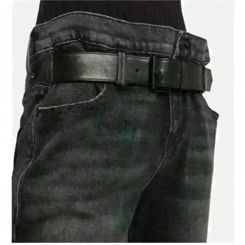 RtA Dexter Dark Grey Jeans with Leather Belt size Medium made in USA retail $425 - Picture 3 of 8